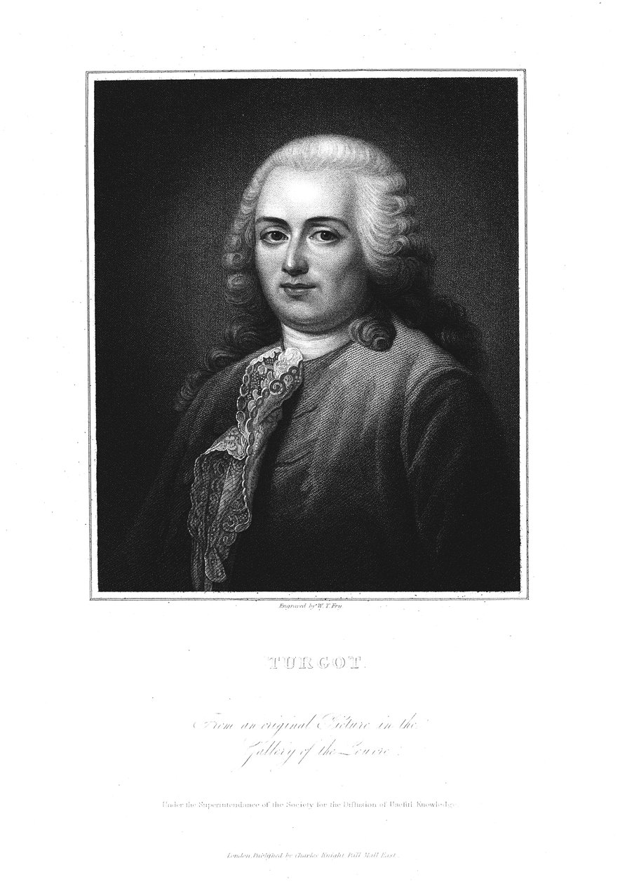 Anne Robert Jacques Turgot francia politikus és közgazdász, 19. század eleje alkotó: William Thomas Fry