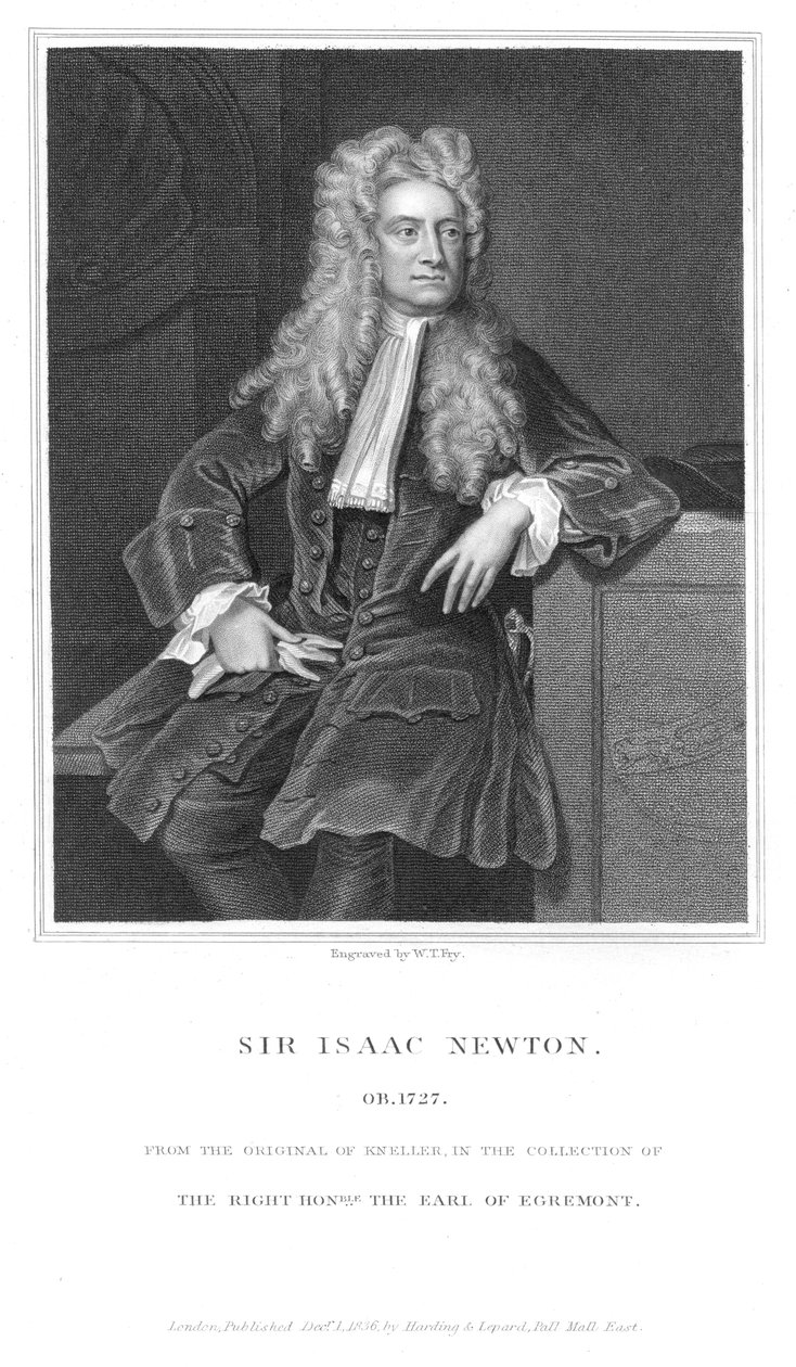 Isaac Newton angol matematikus és fizikus, 1836 alkotó: William Thomas Fry