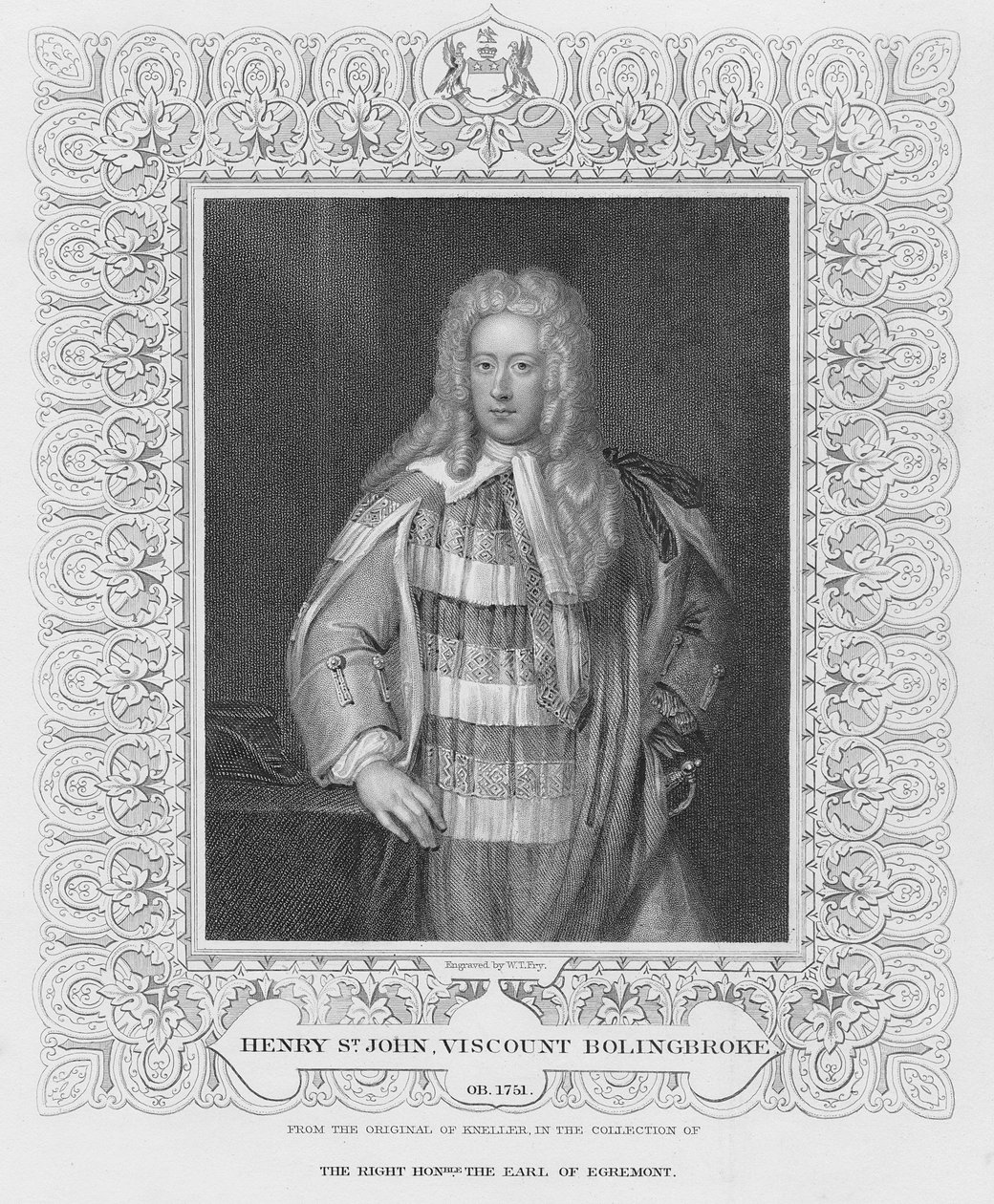 Henry St. John Bolingbroke vikomt portréja alkotó: William Thomas Fry