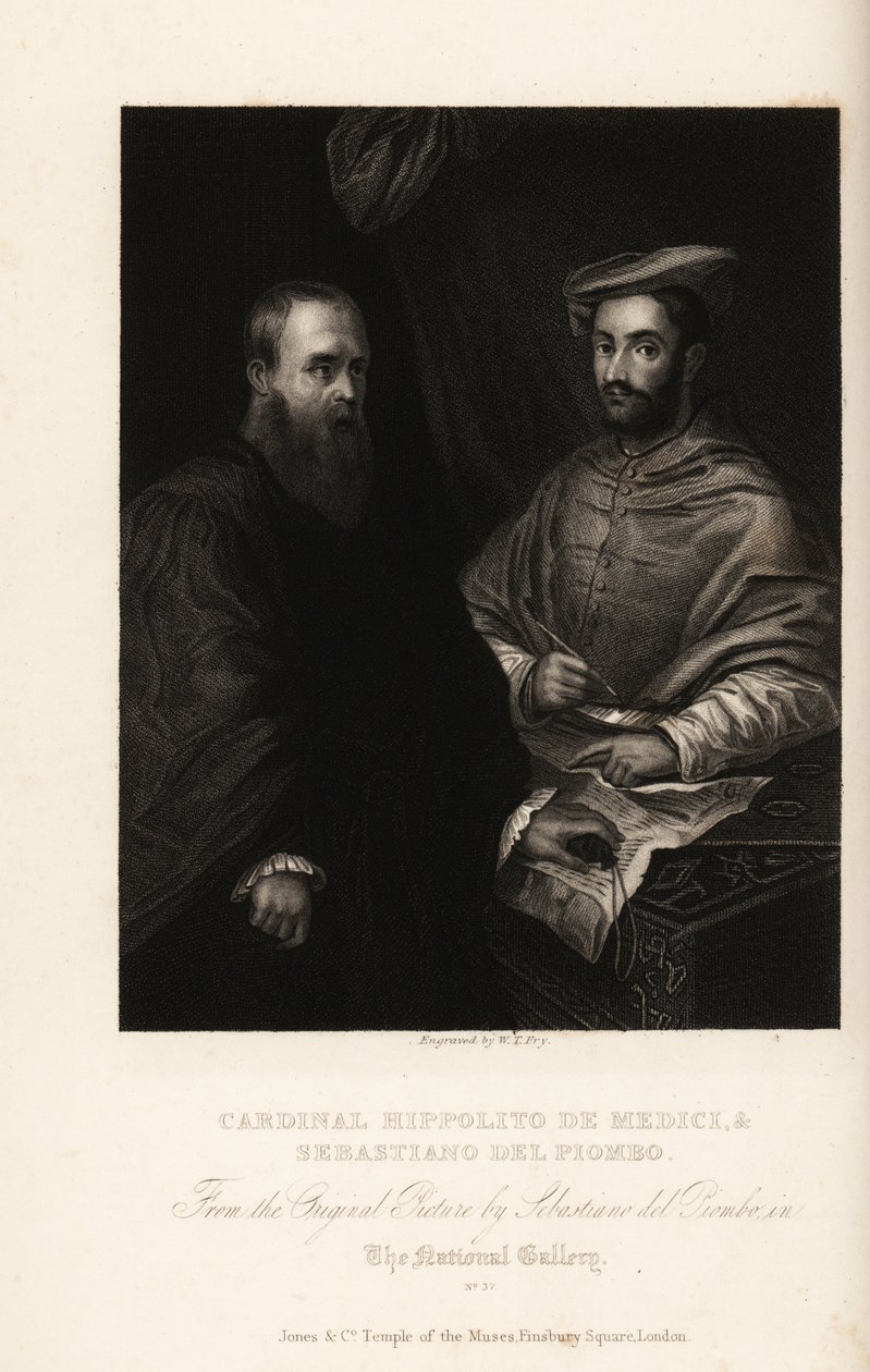Sebastiano del Piombo, a magas reneszánsz és a korai manierista korszak olasz festőjének portréja, 1485-1547 körül, Ippolito de