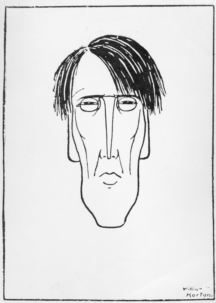 Karikatúra W.B. Yeats, 1898 (tinta papíron) alkotó: William Thomas Horton