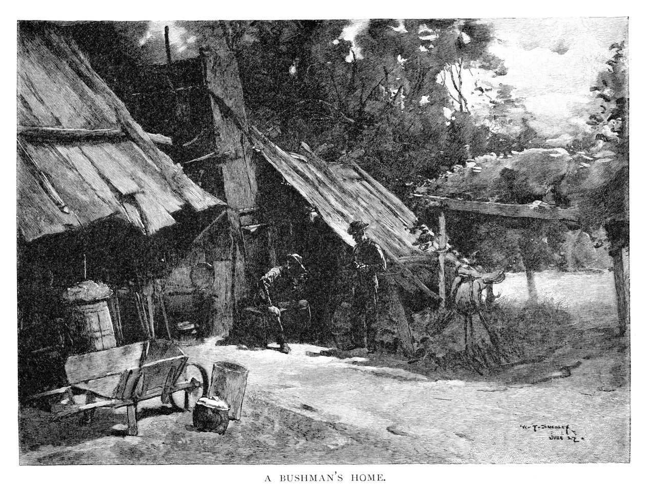 Bushmans Home, Ausztrália, 1886. alkotó: William Thomas Smedley