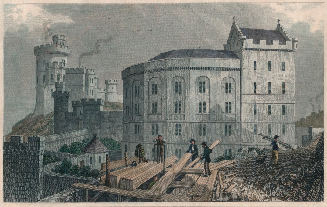 A Bridewell East End és a Jail Governors House, Edinburgh, 1829 alkotó: William Tombleson