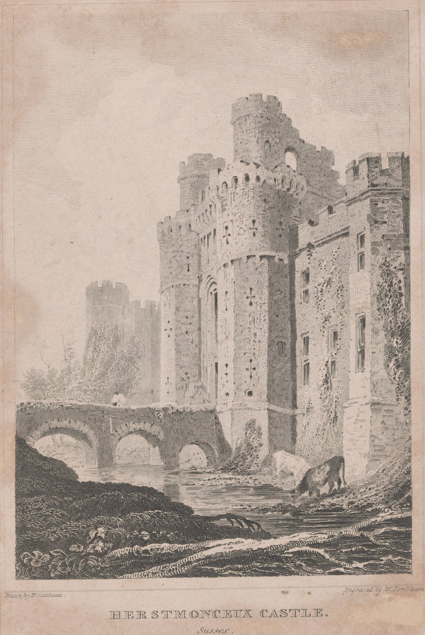 Herstmonceux kastély, Sussex alkotó: William Tombleson