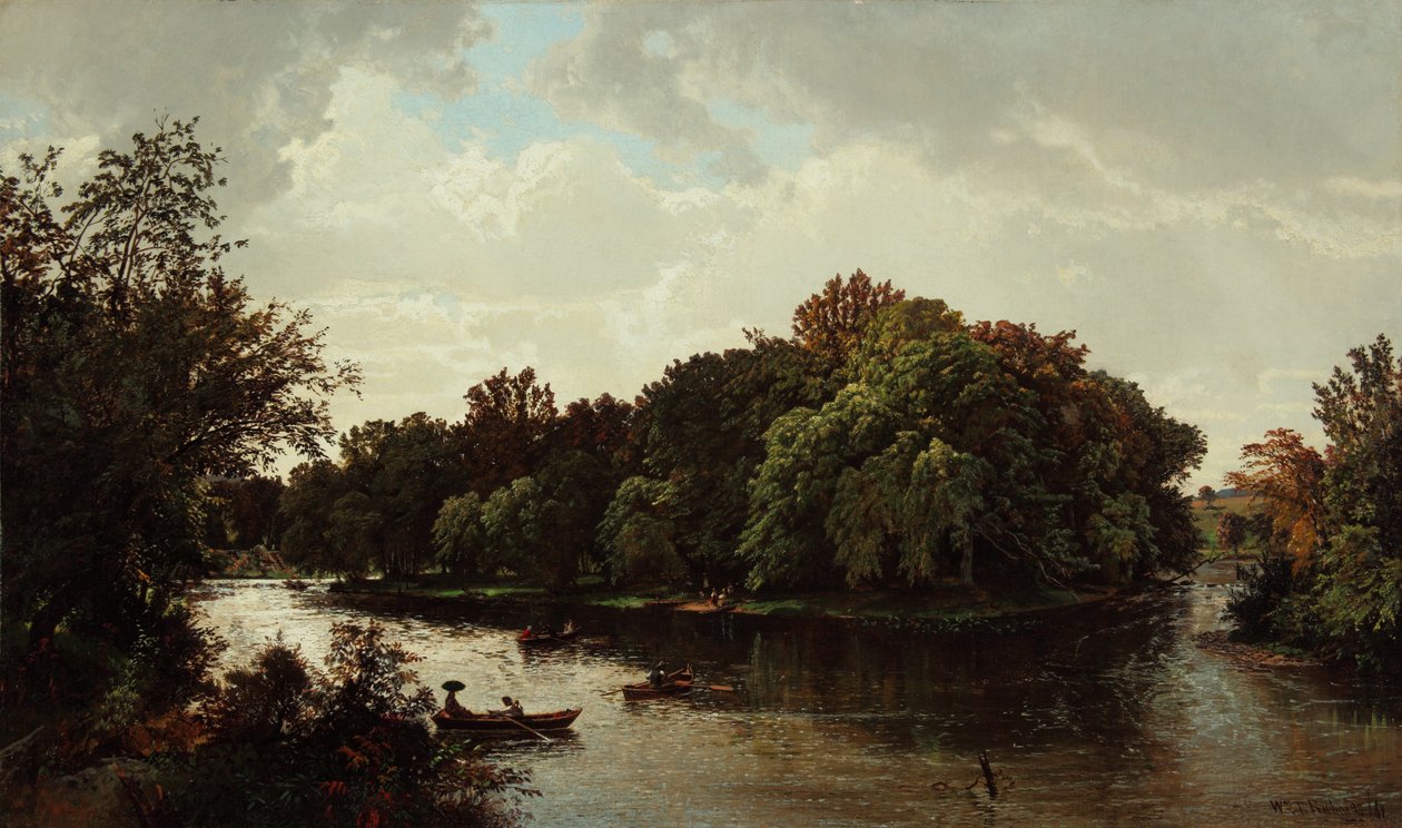 Tóparti jelenet, csónakázás 1861 (Olaj, vászon) alkotó: William Trost Richards