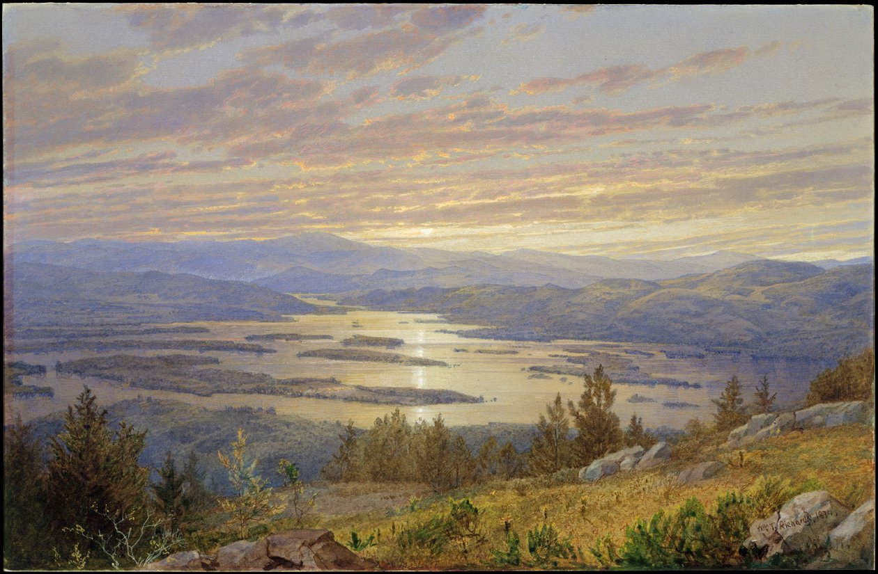A Squam-tó Red Hill felől alkotó: William Trost Richards