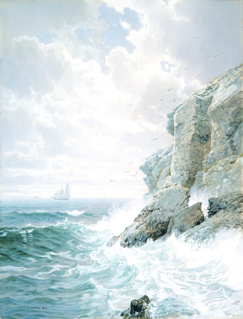 A Purgatórium-szikla alkotó: William Trost Richards