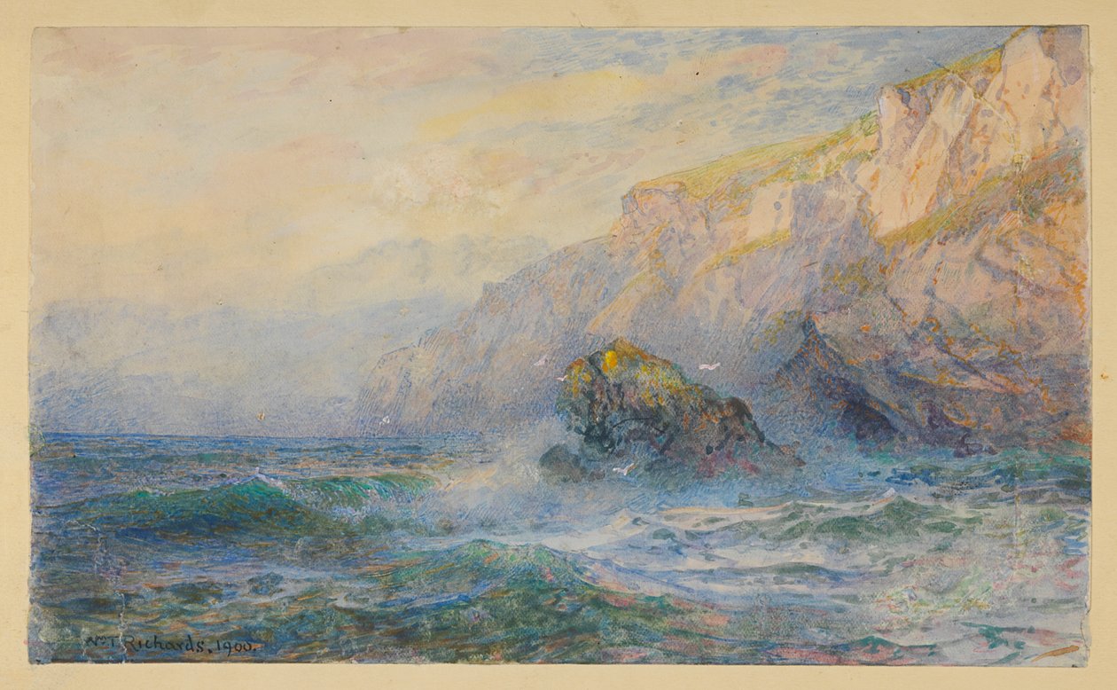 Tanulmány az "At Icart Point, Guernsey" után alkotó: William Trost Richards