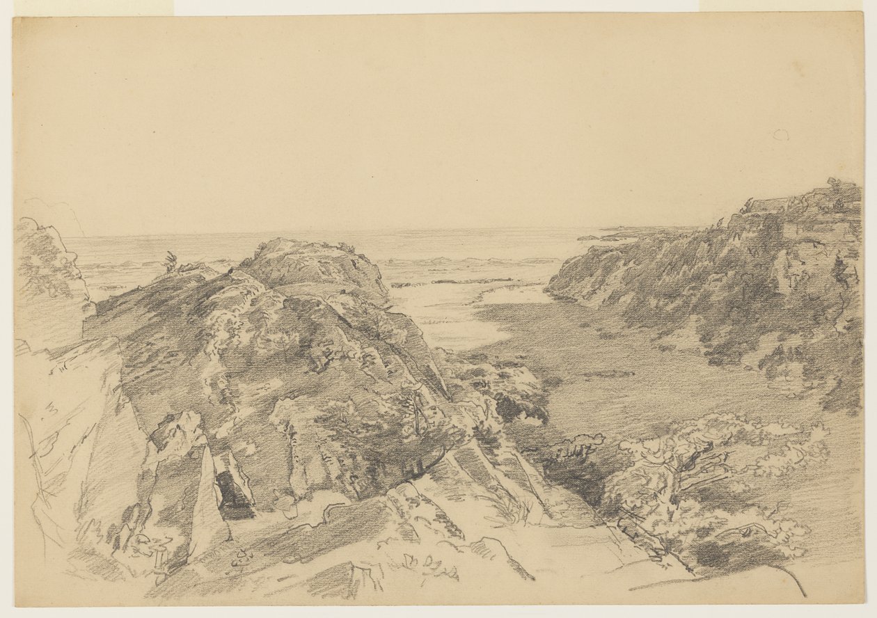 Tanulmány a "From Paradise to Purgaatory, Newport" című könyvhöz alkotó: William Trost Richards