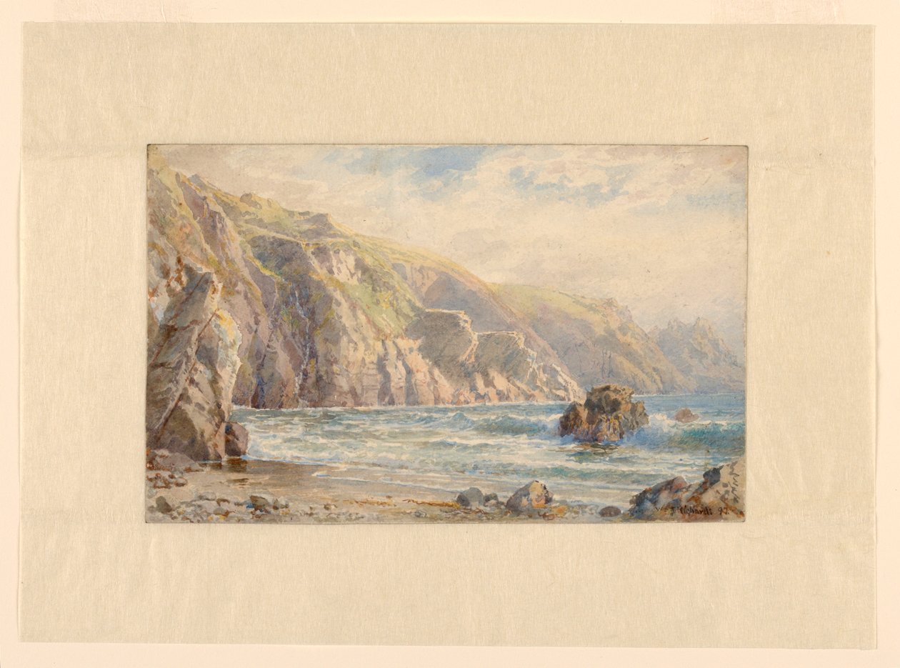 Tanulmány a "Moulin Huet Bay, Guernsey" számára alkotó: William Trost Richards