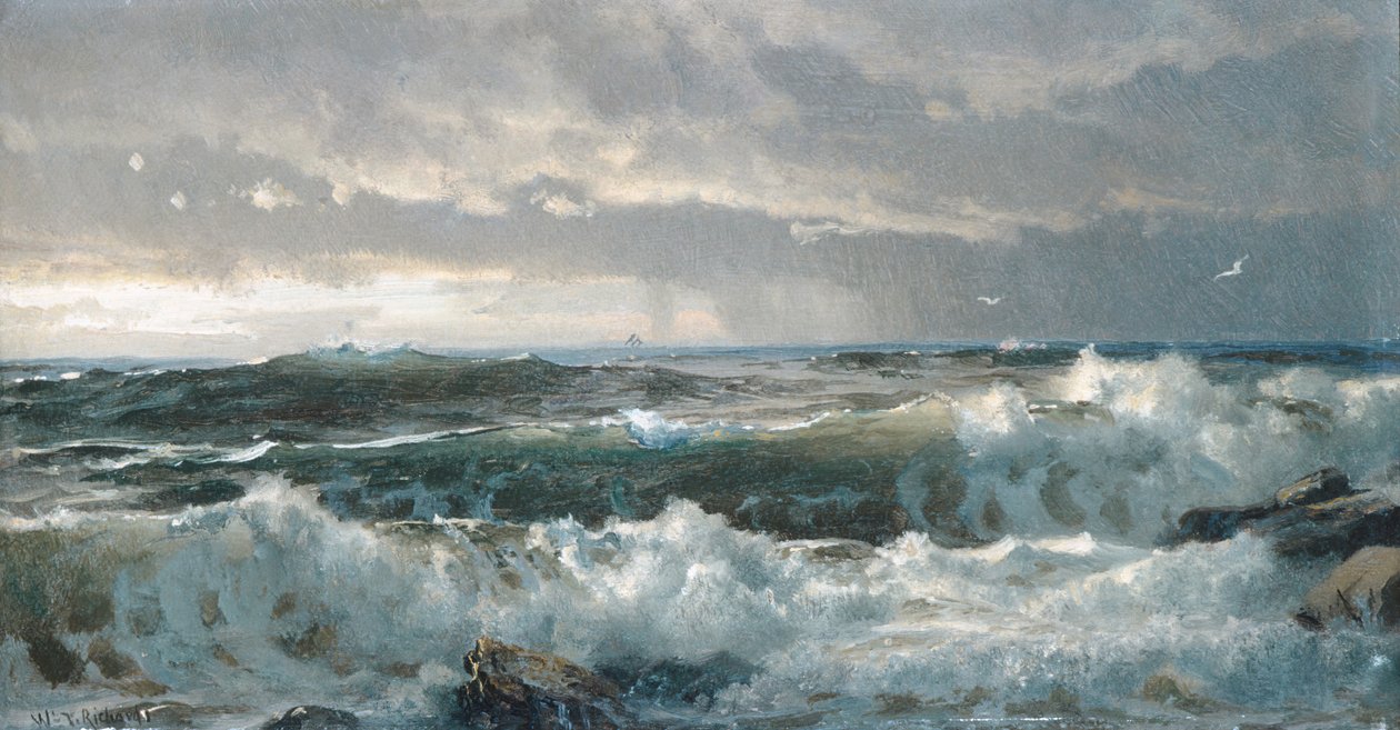 Surf on Rocks, 1890-es évek. alkotó: William Trost Richards