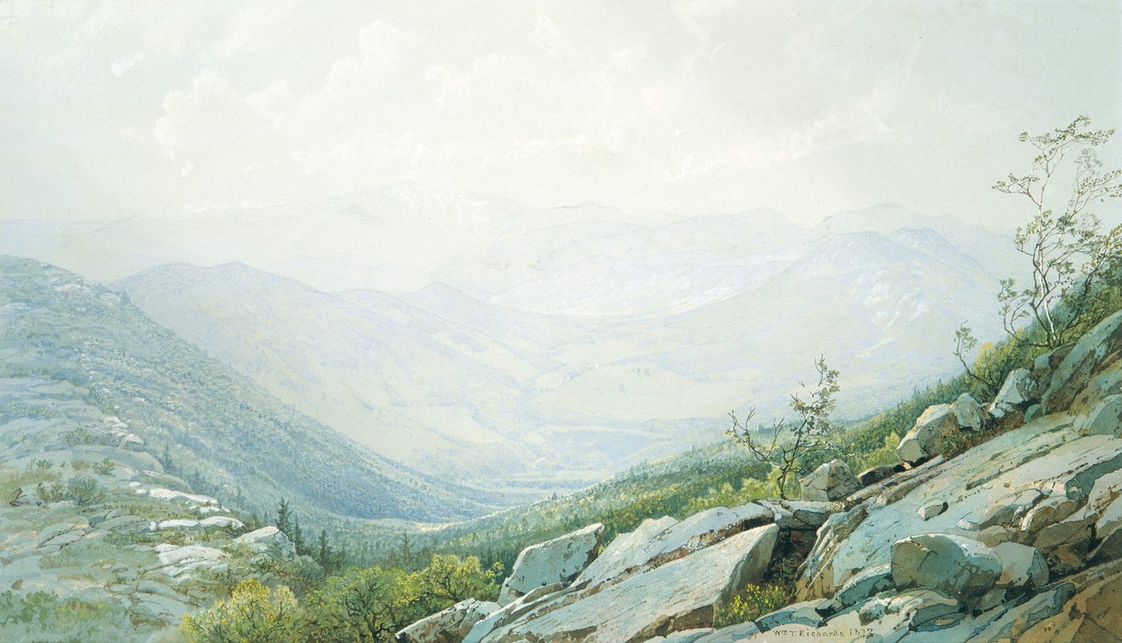 A Mount Washington-hegység a Mount Kearsarge-ról alkotó: William Trost Richards