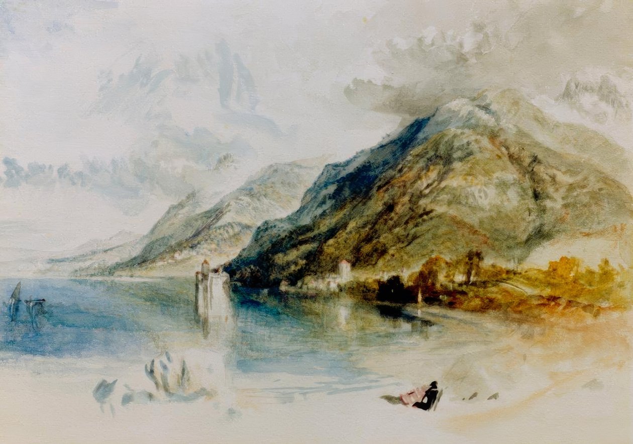 Chillon kastélya a Genfi-tónál, ge alkotó: Joseph Mallord William Turner
