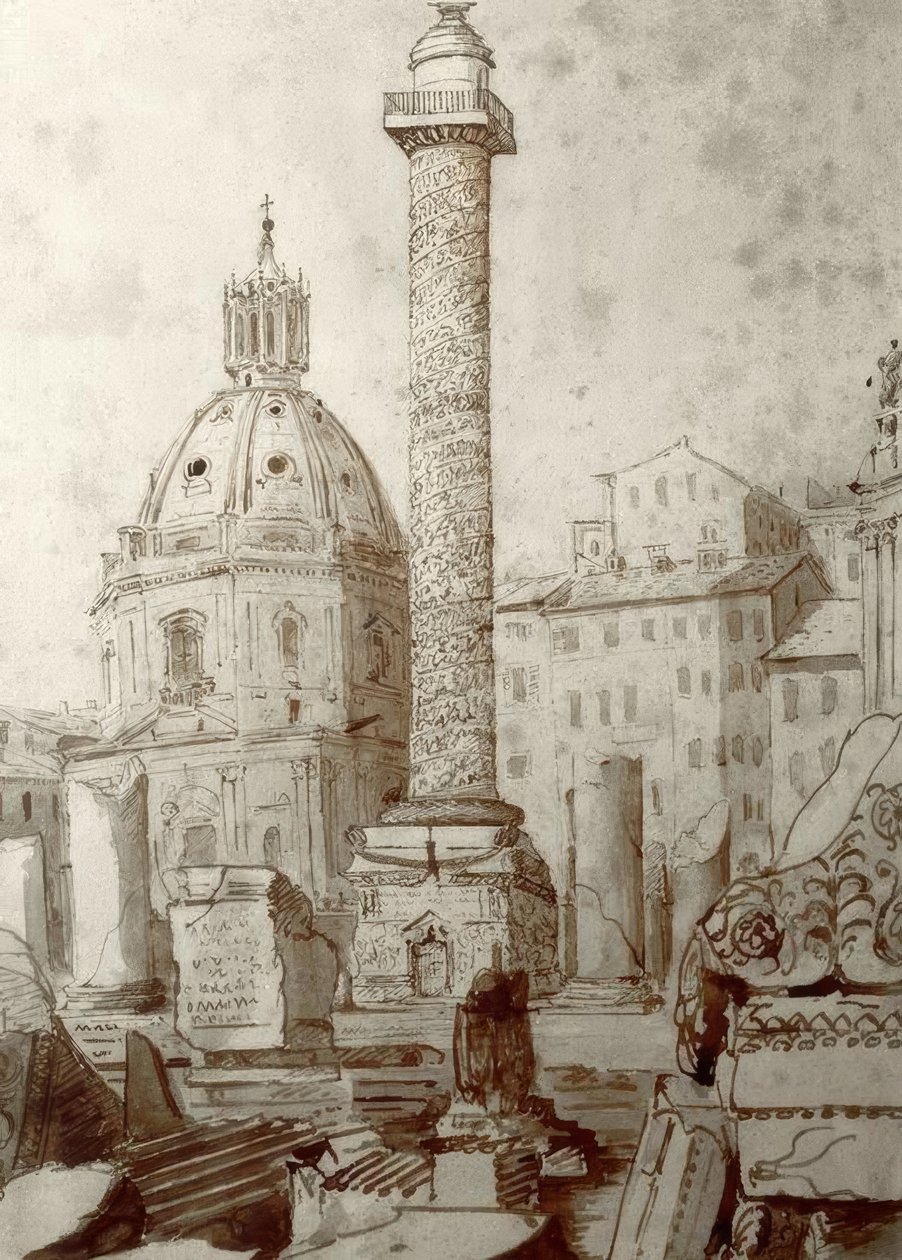 Traianus oszlop Rómában alkotó: Joseph Mallord William Turner