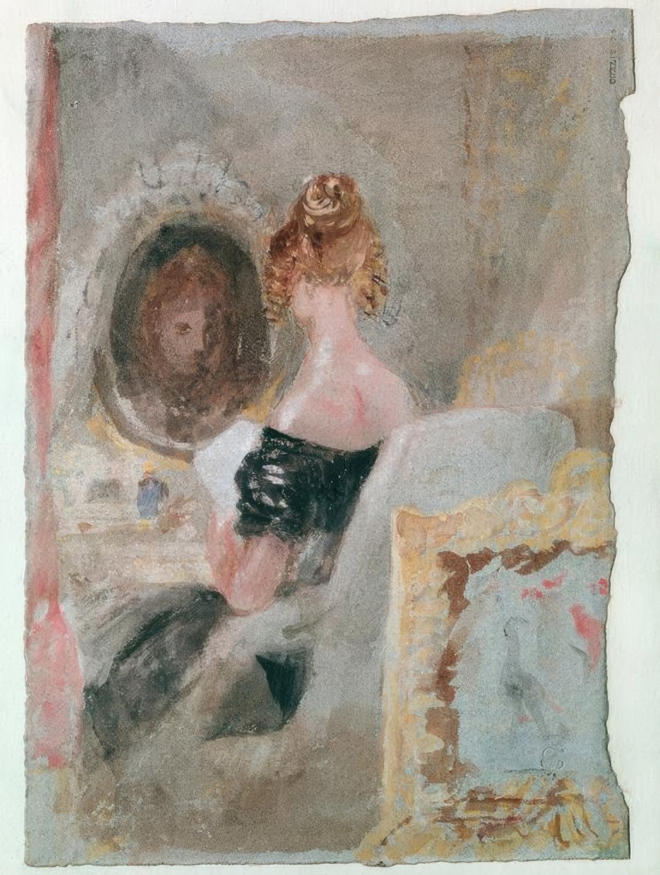 A Petworth House belső terei: nő a tükör előtt alkotó: Joseph Mallord William Turner