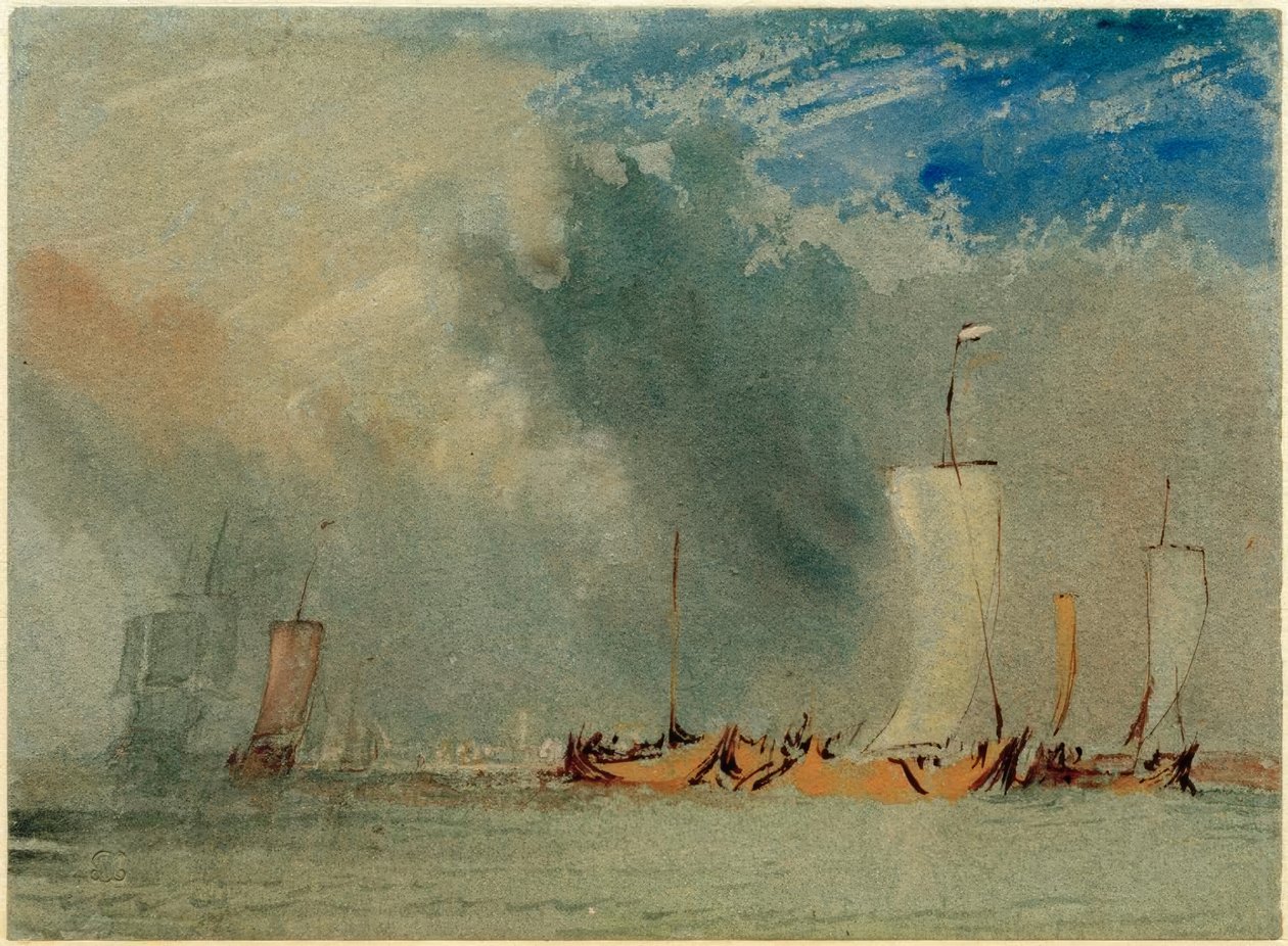 Nantes közelében: Loire bárkák a széllökésben alkotó: Joseph Mallord William Turner