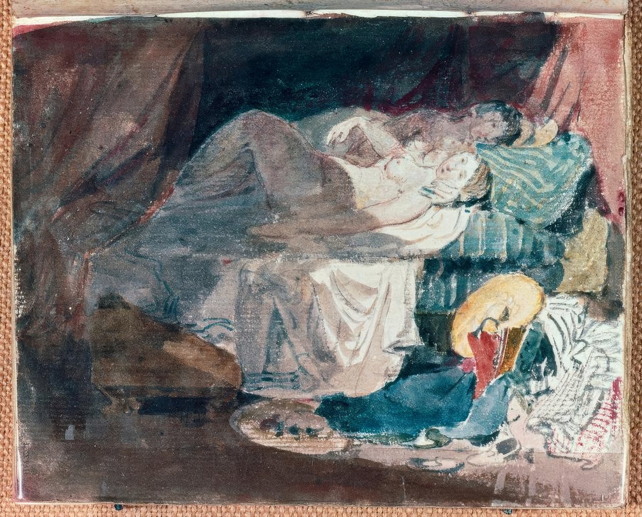 Meztelen lány és egy társ az ágyon alkotó: Joseph Mallord William Turner