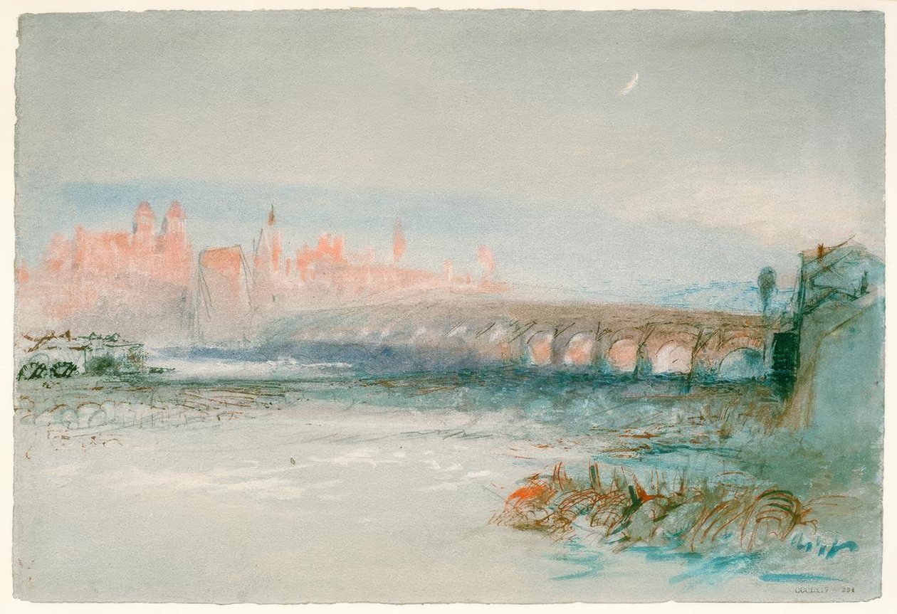 Regensburg a Duna túloldaláról nézve alkotó: Joseph Mallord William Turner