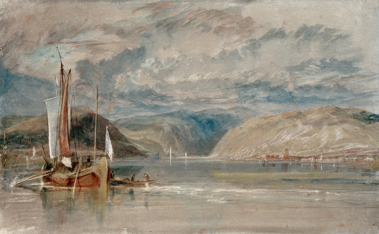 Rüdesheim, kilátás a Binger Lochra alkotó: Joseph Mallord William Turner