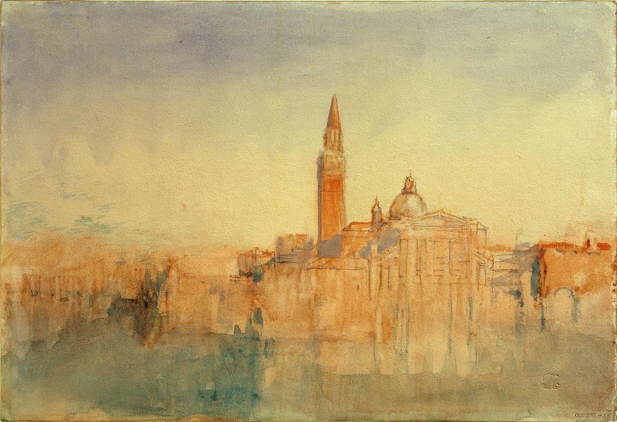 San Giorgio Maggiore naplementében, a Hotel Europa épületéből alkotó: Joseph Mallord William Turner