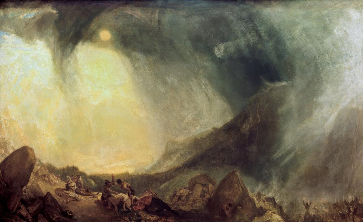 Hóvihar: Hannibál és serege átkel az Alpokon alkotó: Joseph Mallord William Turner