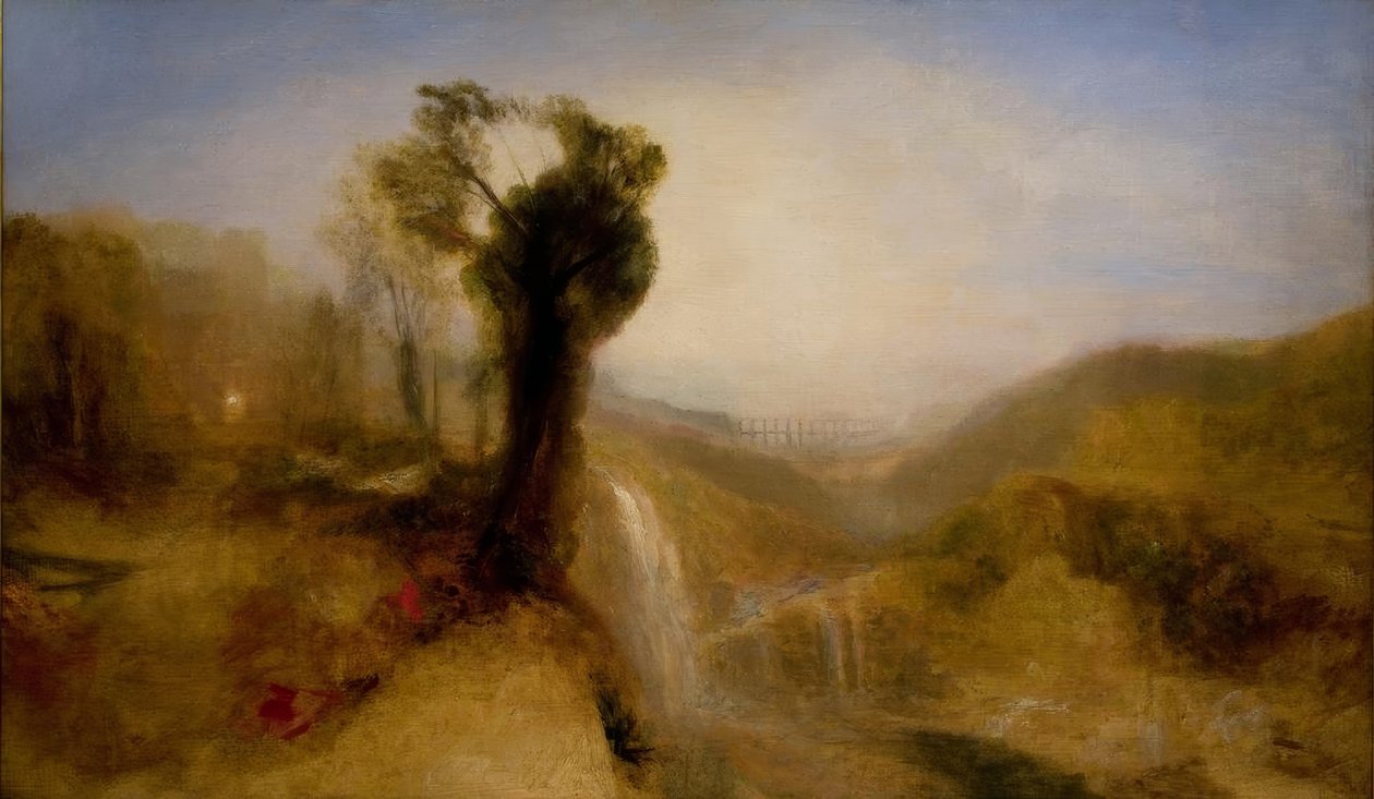 Déli táj vízvezetékkel és vízeséssel alkotó: Joseph Mallord William Turner