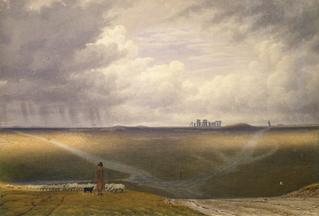 Stonehenge-A Showery Day, 19. század eleje alkotó: Joseph Mallord William Turner