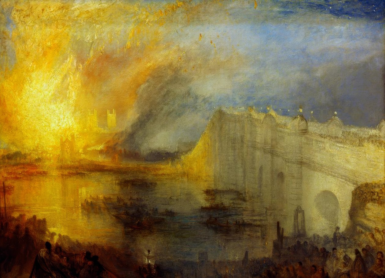 A Lordok és alsóházak felgyújtása, október 16. alkotó: Joseph Mallord William Turner