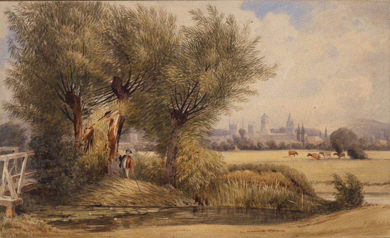 Kilátás Oxfordra a folyóról, 19. század eleje alkotó: Joseph Mallord William Turner