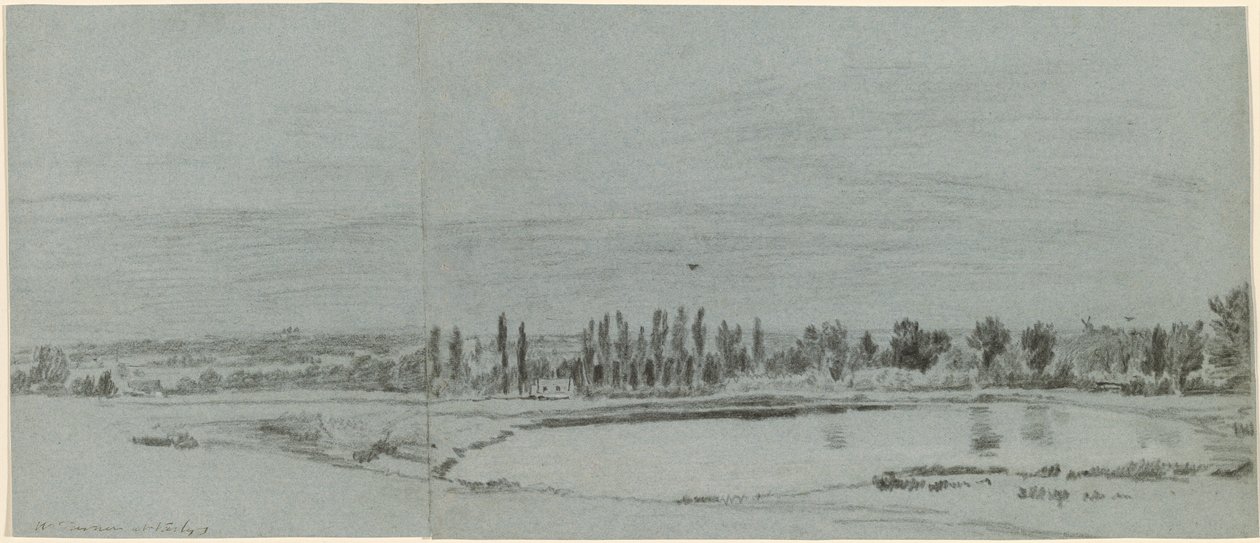 Kiterjedt táj egy tóval alkotó: William Turner of Oxford