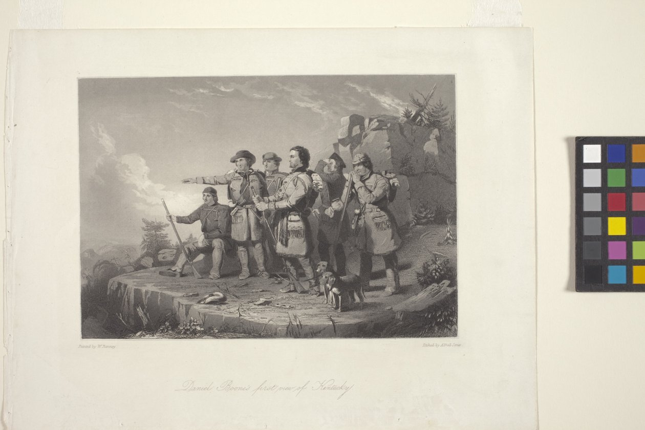 Daniel Boone első képe Kentuckyról alkotó: William Tylee (after) Ranney
