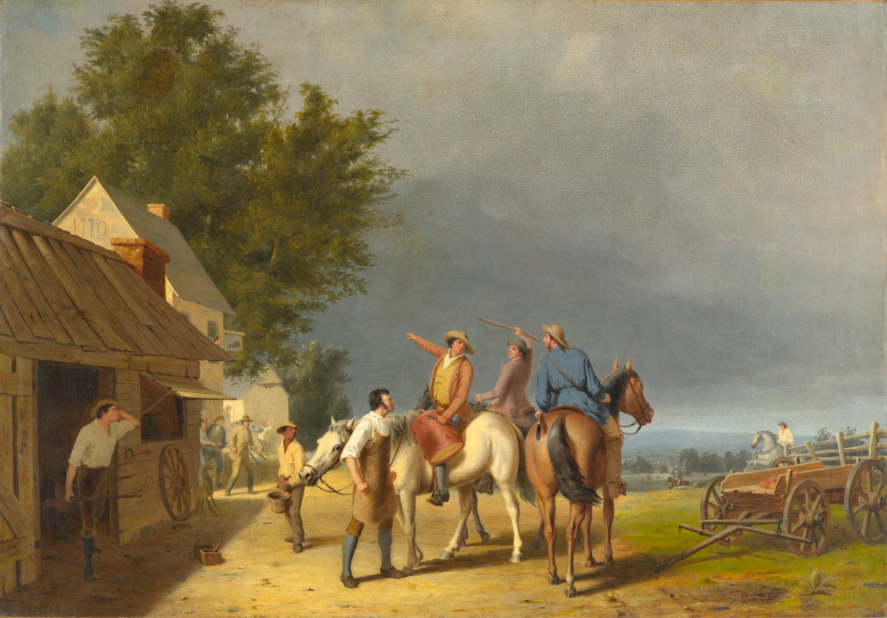 Első hír a Lexingtoni csatáról, 1847 alkotó: William Tylee Ranney