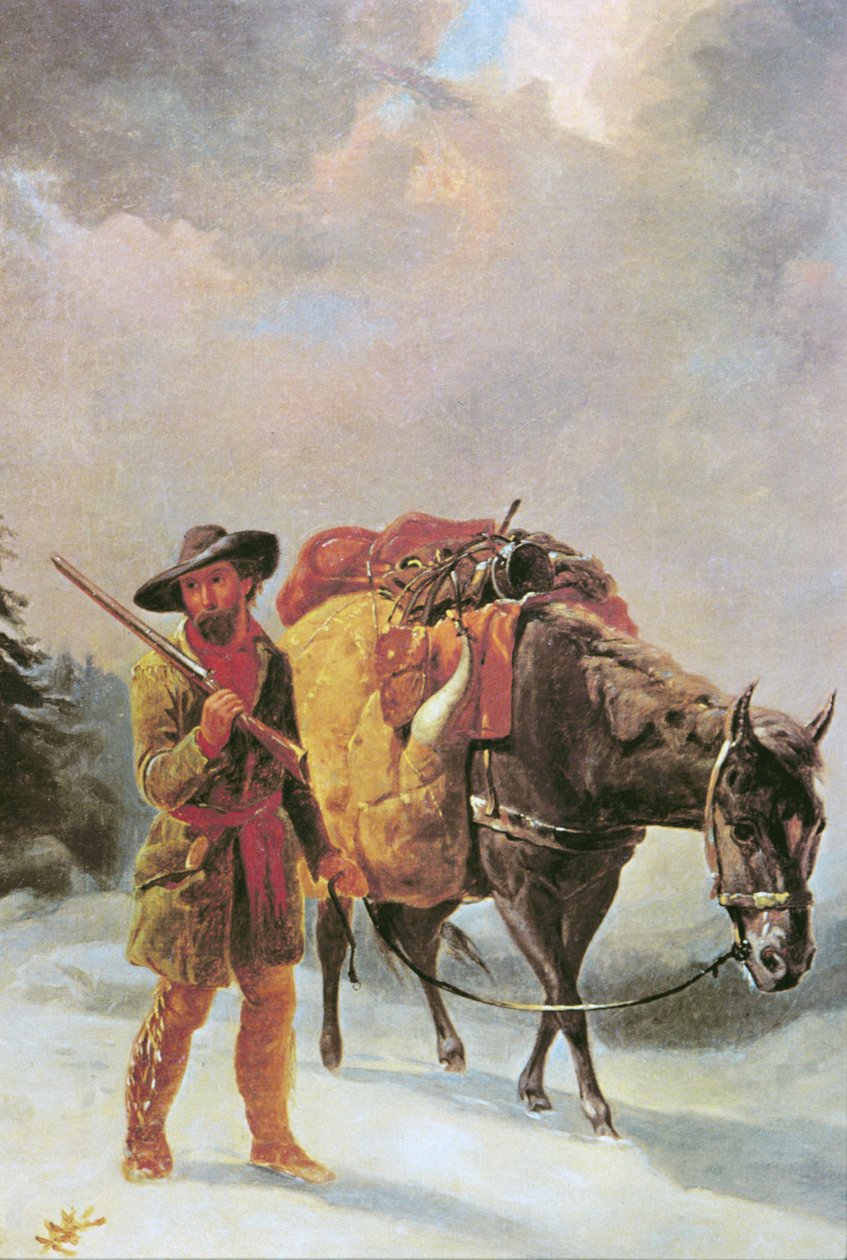 Szőrmecsapda átkelő a hegyeken (olaj, vászon) alkotó: William Tylee Ranney
