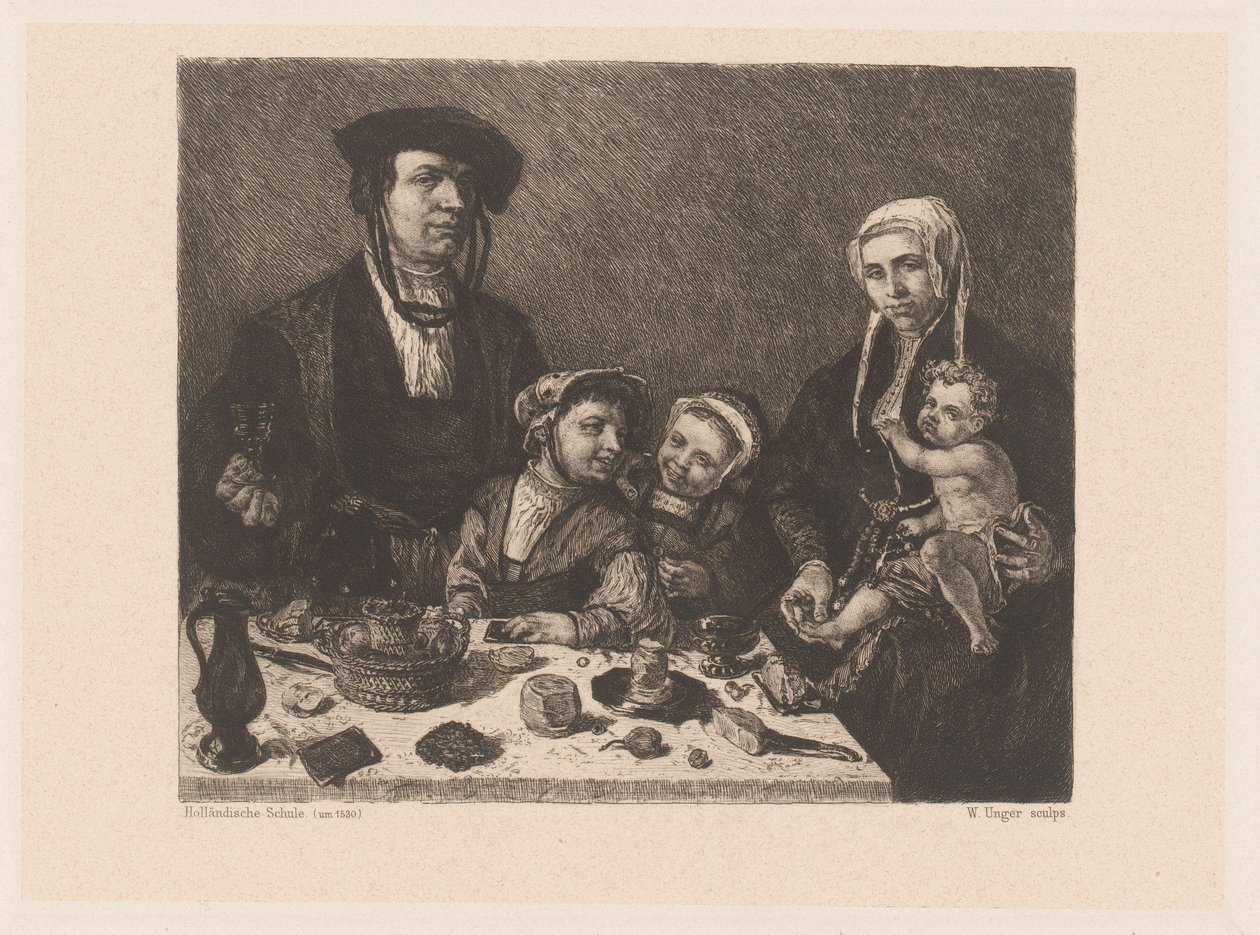 Pieter Jan Foppesz portréja. és Alijd van Beresteyn gyermekeikkel alkotó: William Unger