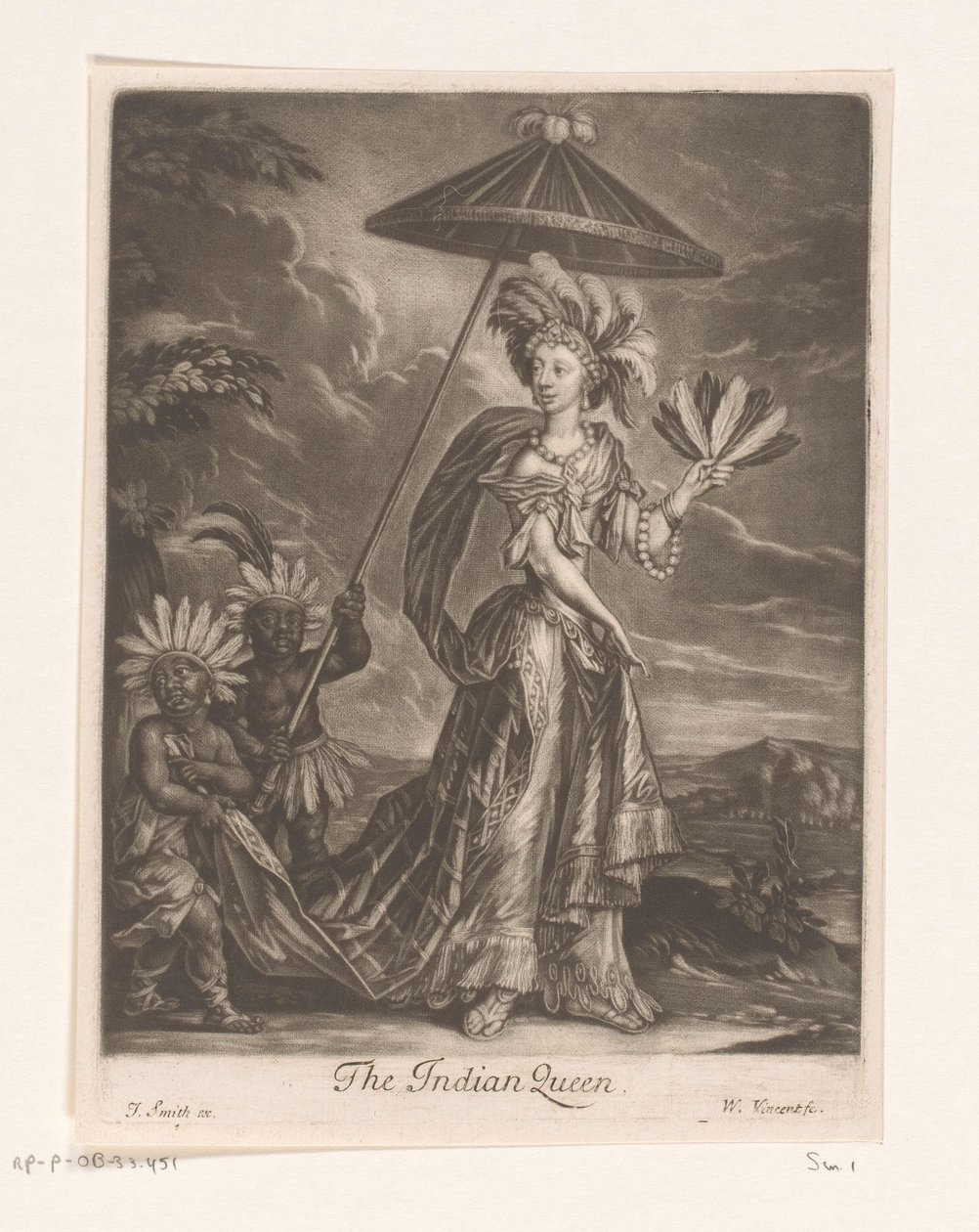 Anne Bracegirdle portréja királynőként Az indiai királynő (cím a tárgyon) alkotó: William Vincent