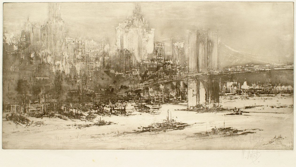 Brooklyn híd, New York (nagy tábla) alkotó: William Walcot