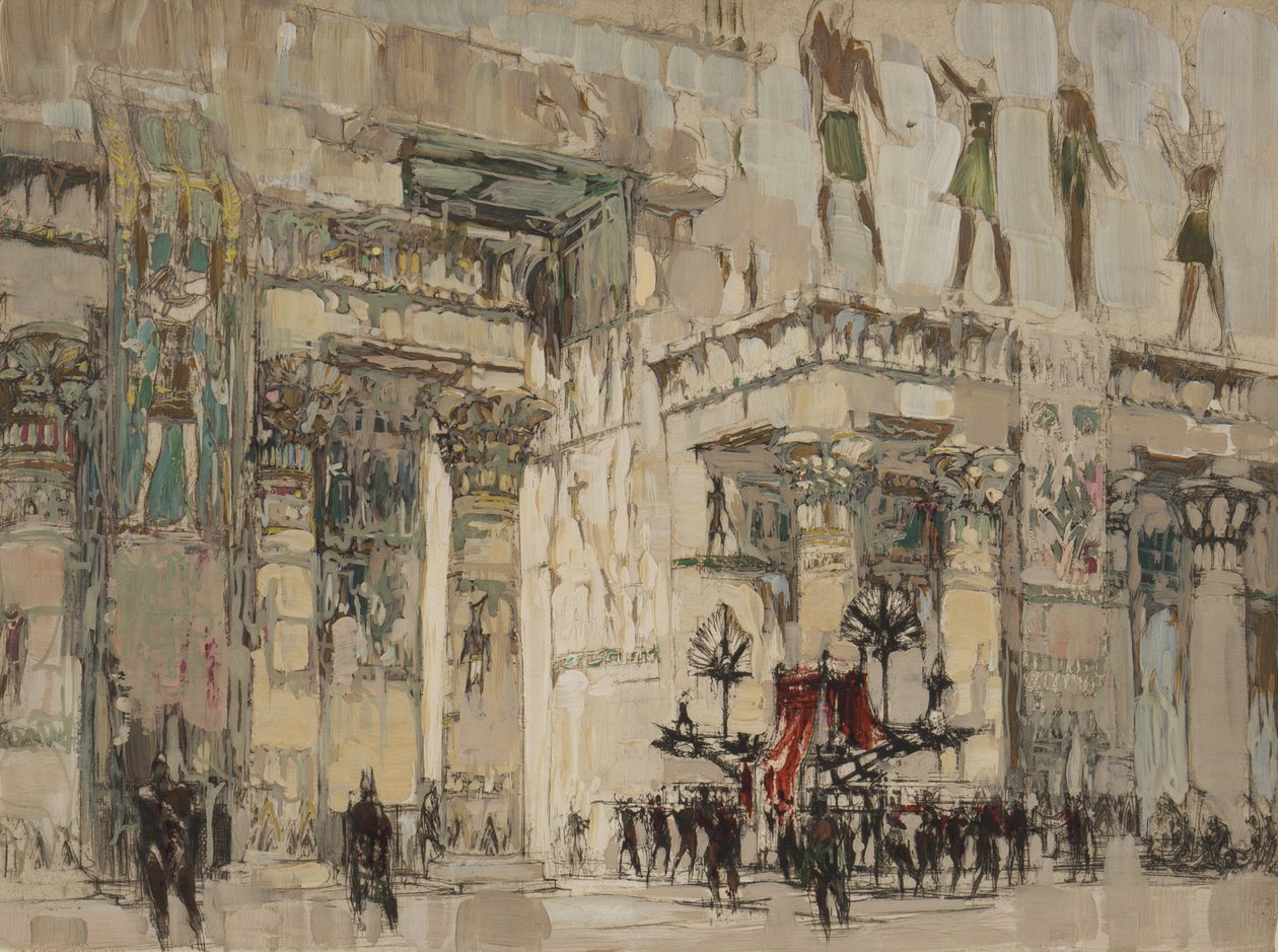 Valószínűleg az 1916-os Látogatás az Ízisz templomába című könyv egyik változata (olaj, rézkarc papíron) alkotó: William Walcot