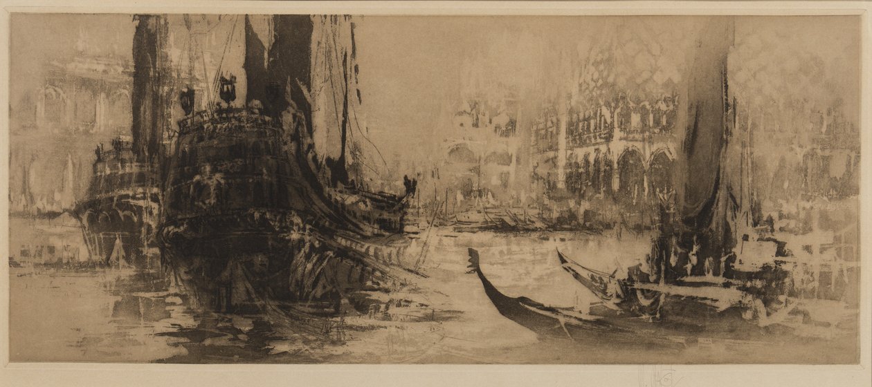 Velencei capriccio (rézkarc és akvatinta) alkotó: William Walcot