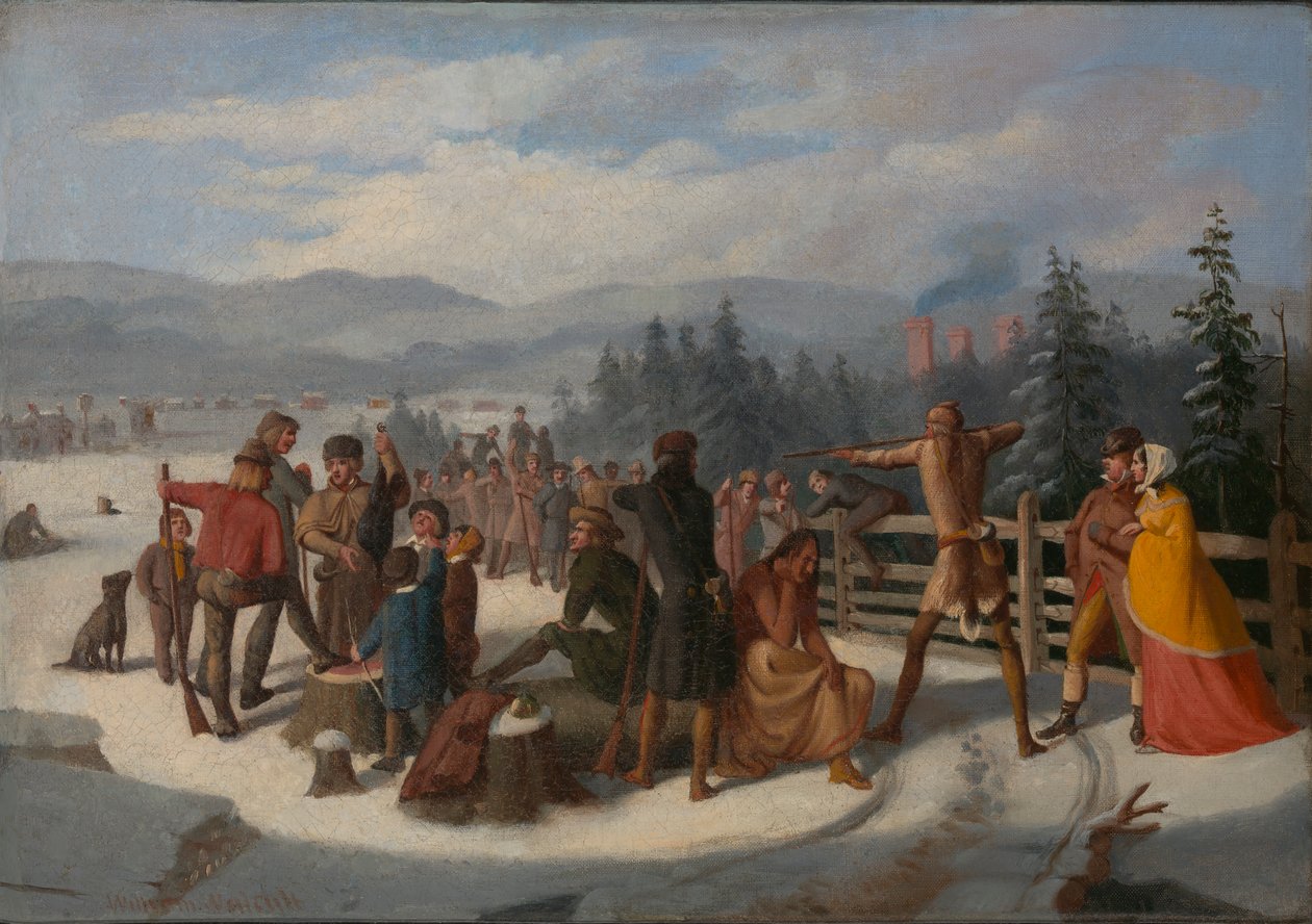 Jelenetek az úttörőkből, Cooper, Szarvasölő a lövöldözős meccsen, kb. 1850. alkotó: William Walcutt