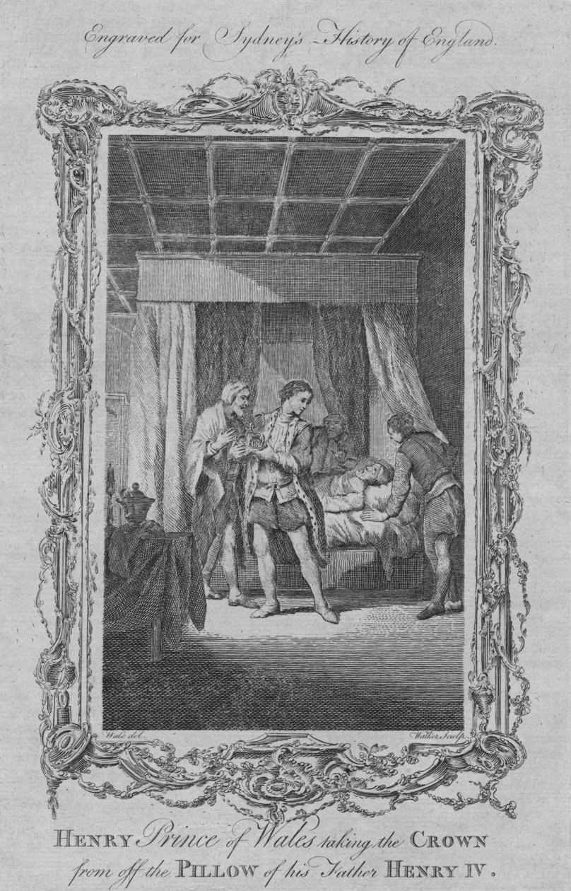 Henry walesi herceg leveszi a koronát IV. Henrik apja párnájáról, 1773. alkotó: William Walker