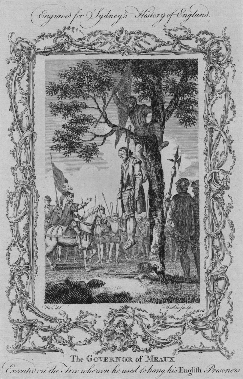 Meaux kormányzója 1773-ban kivégezte azon a fán, amelyre felakasztotta angol foglyait. alkotó: William Walker