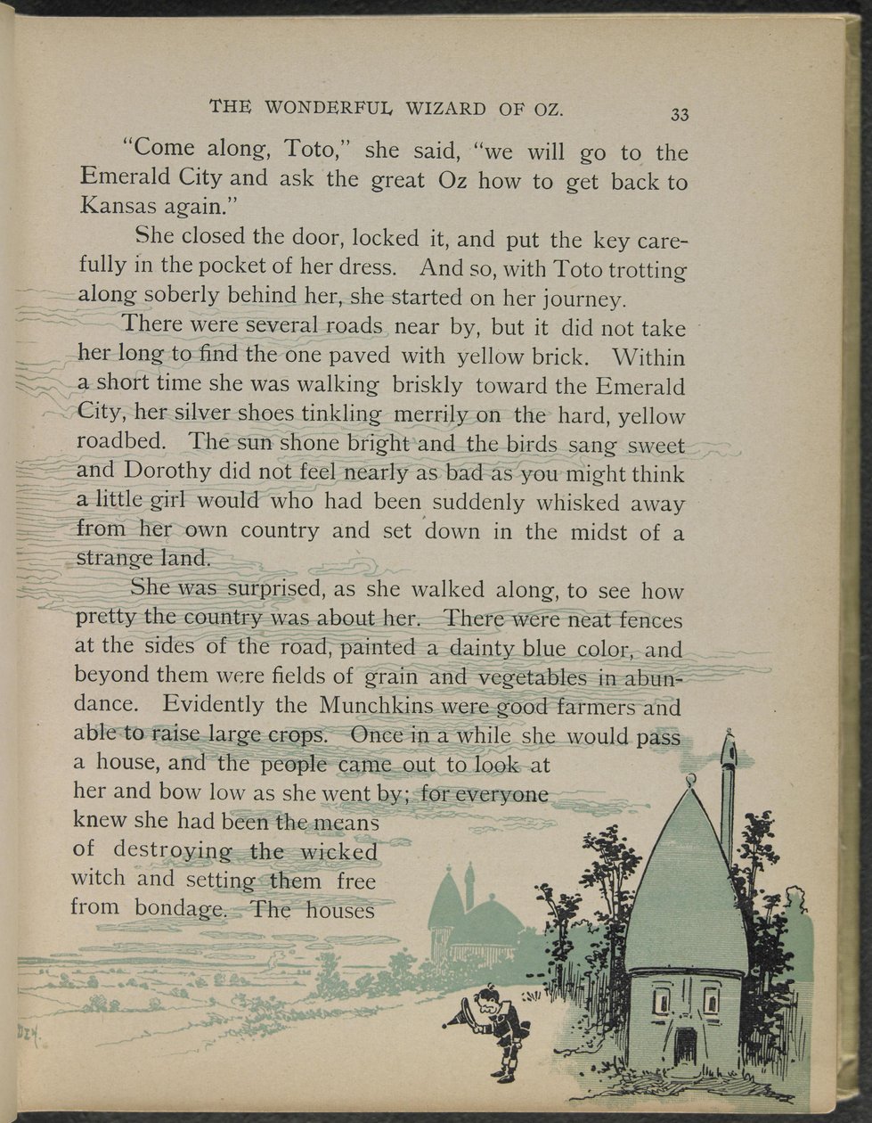 Illusztráció Lyman Frank Baum "Óz, a csodálatos varázsló" című művéből. alkotó: William Wallace Denslow