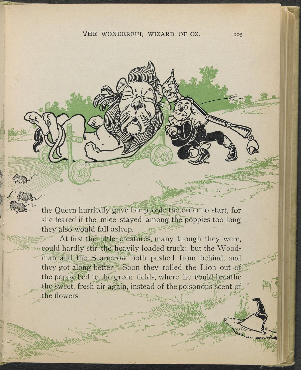 Illusztráció Lyman Frank Baum "Óz, a csodálatos varázsló" című művéből. alkotó: William Wallace Denslow