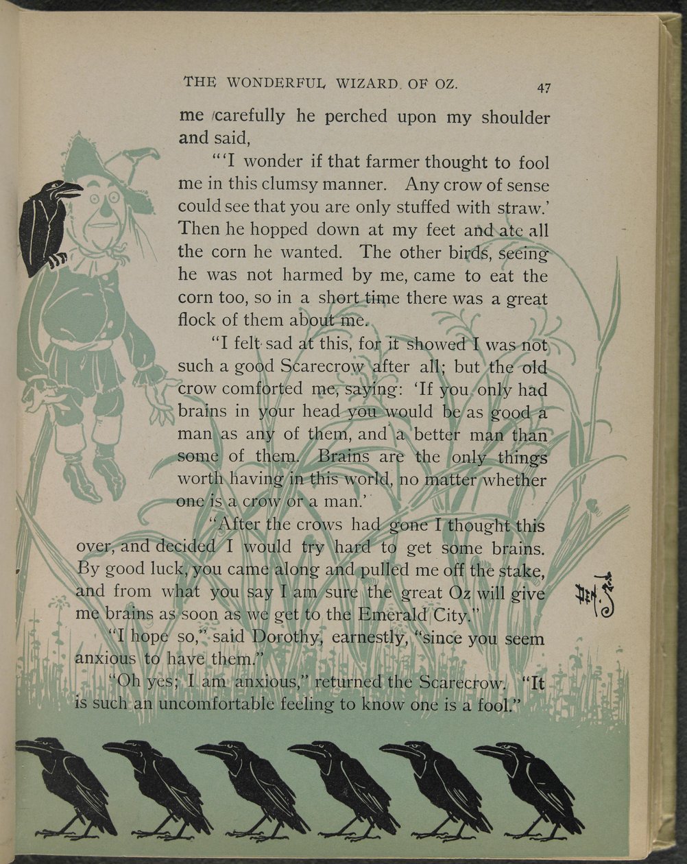 Illusztráció Lyman Frank Baum "Óz, a csodálatos varázsló" című művéből. alkotó: William Wallace Denslow