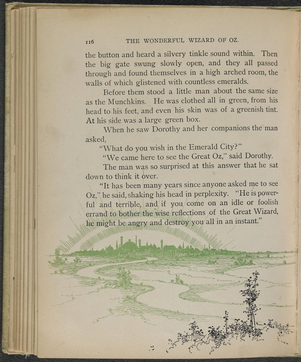 Illusztráció Lyman Frank Baum "Óz, a csodálatos varázsló" című művéből. alkotó: William Wallace Denslow