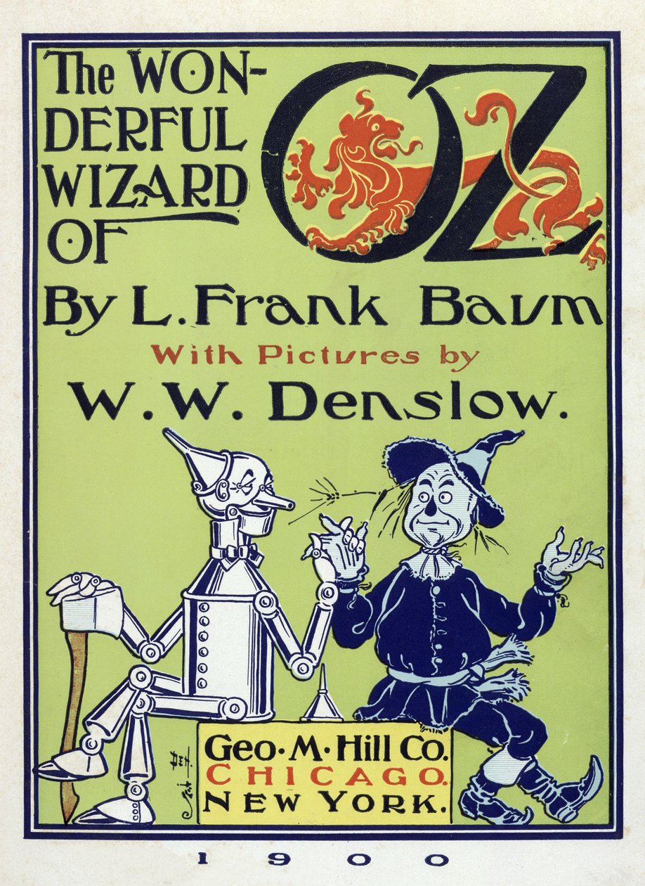 Címlap a The Wonderful Wizard of Oz by Lyman Frank Baum (1856 - 1919) pub. 1900 (színes litográfia) alkotó: William Wallace Denslow