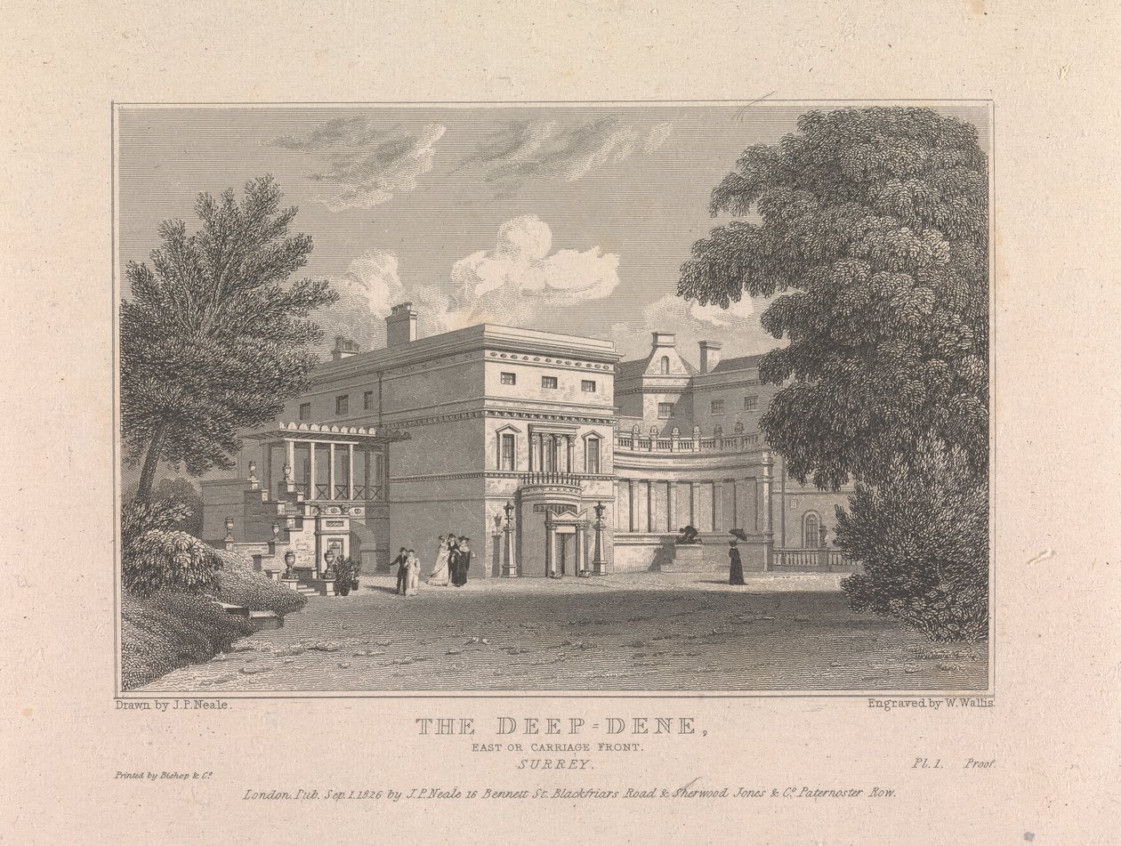 Deep-Dene. East vagy Carriage Front, Surrey alkotó: William Wallis