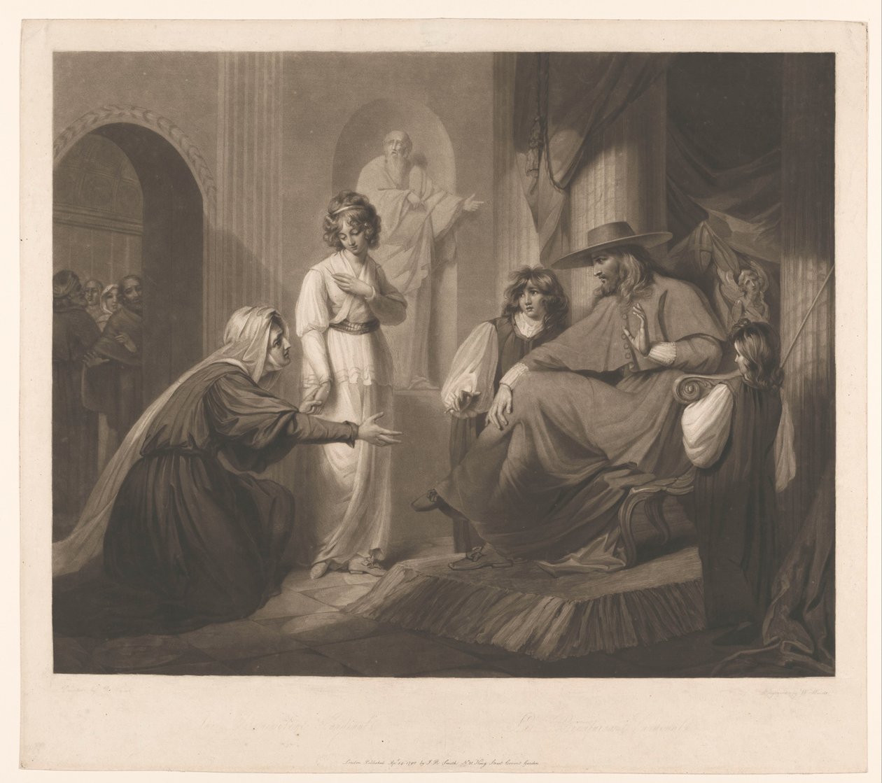 Közönség egy bíborossal A jóindulatú bíboros / Le bienfaisant Cardinal (cím a tárgyon) alkotó: William Ward