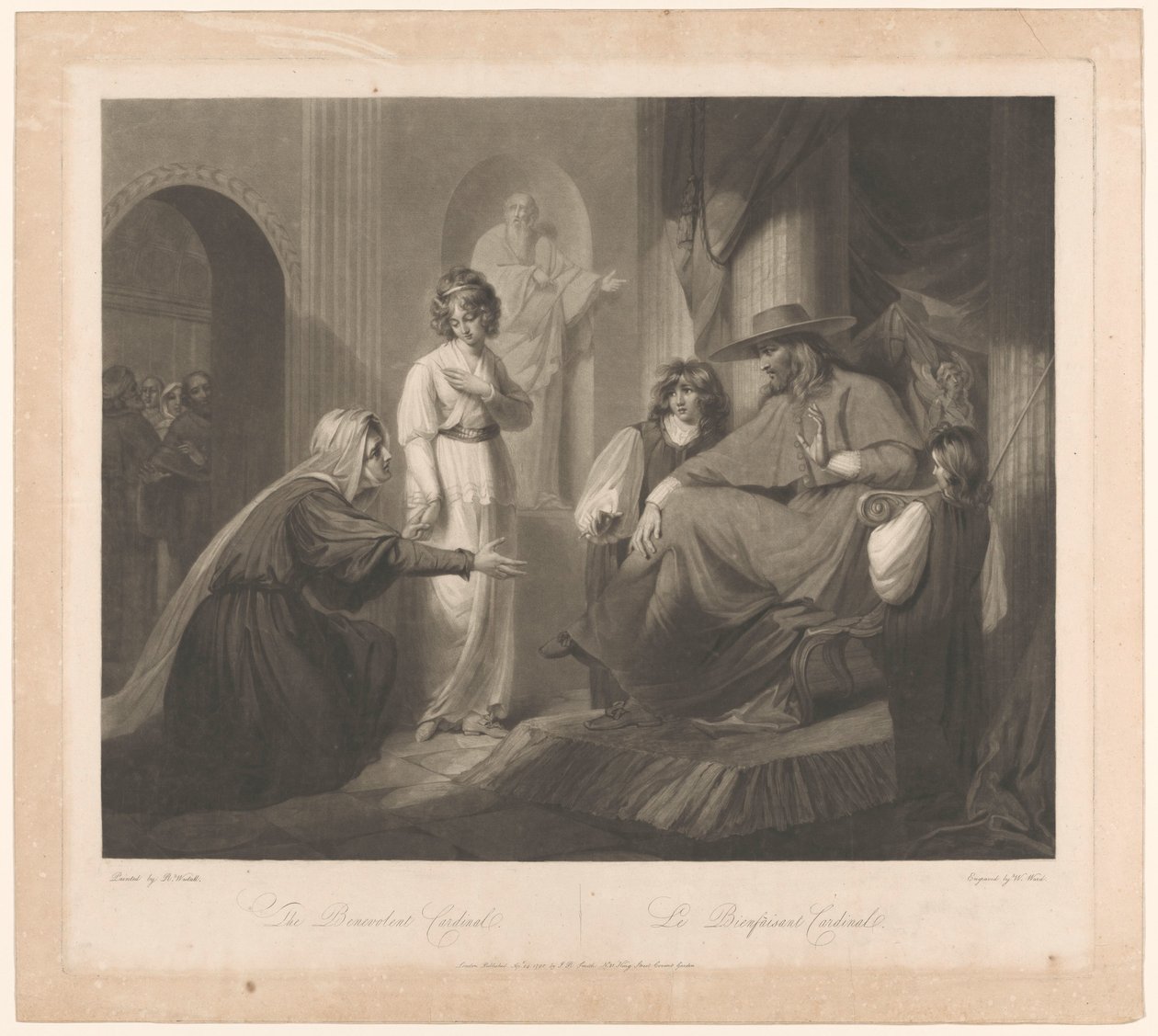 Közönség egy bíborossal A jóindulatú bíboros / Le bienfaisant Cardinal (cím a tárgyon) alkotó: William Ward