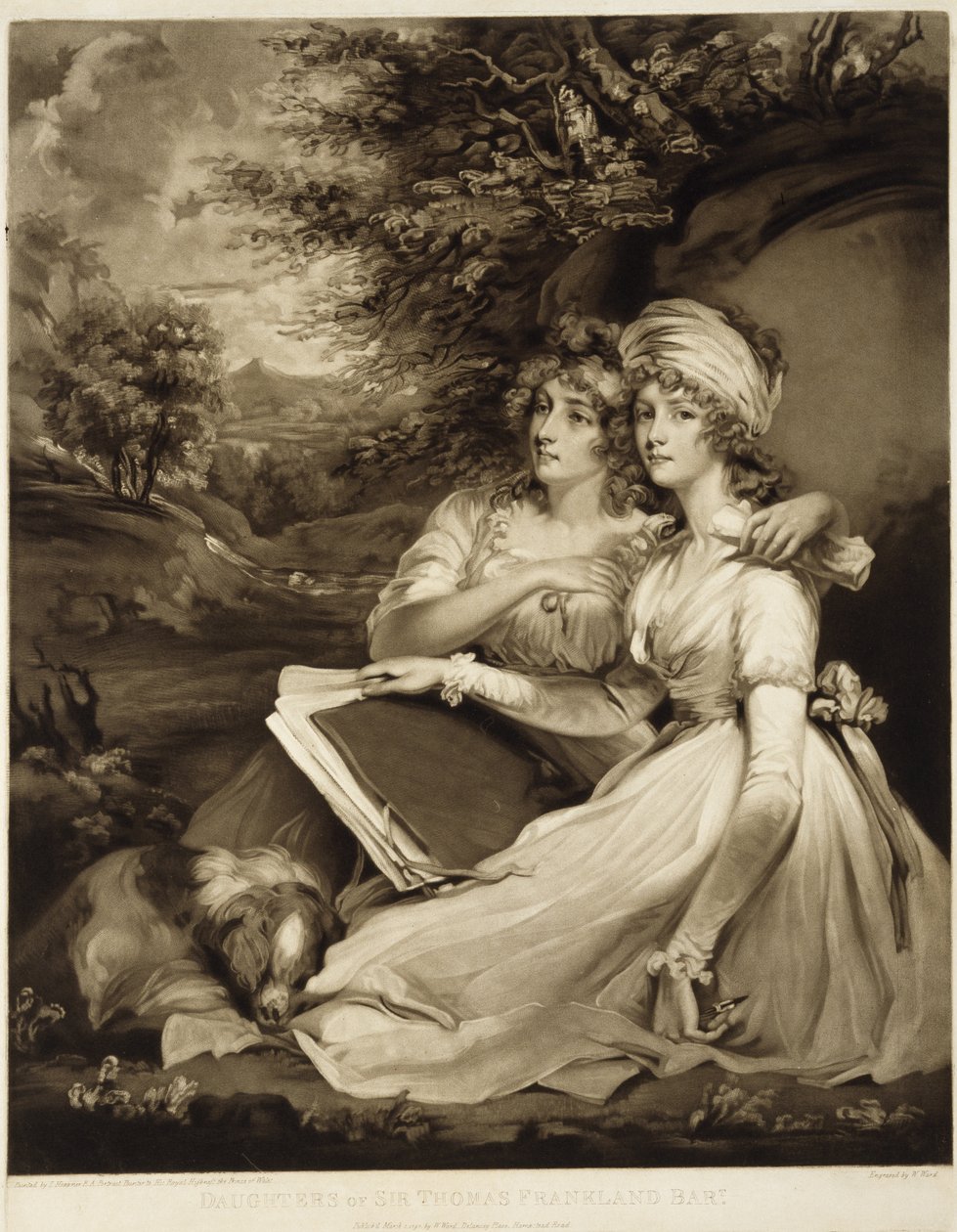 Sir Thomas Frankland lányai, Baronet, 1797 (mezzotint barna tintával) alkotó: William Ward